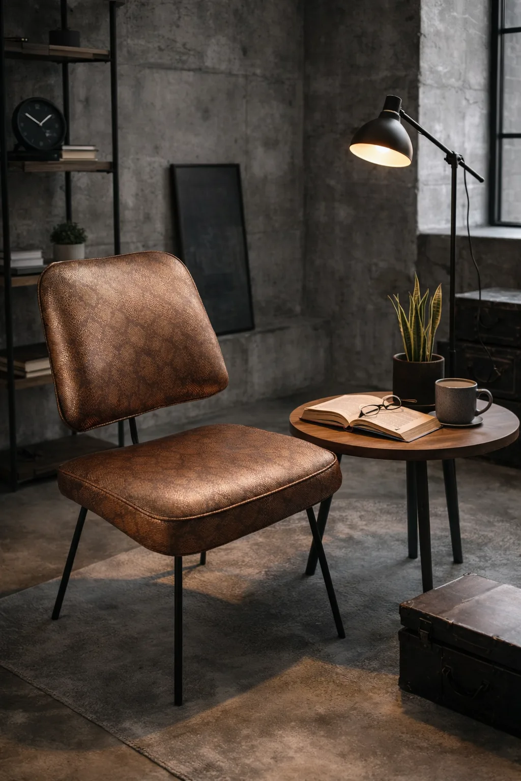 Industrial Armchair — Leather & Metal - 2
